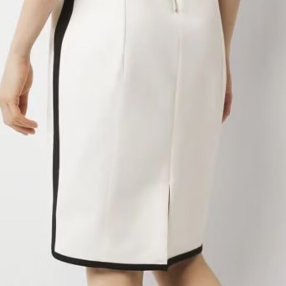 WHBM $160 Sleeveless V-neck Colorblock Sheath Black/White 10 RUNS SMALL! - Picture 6 of 9